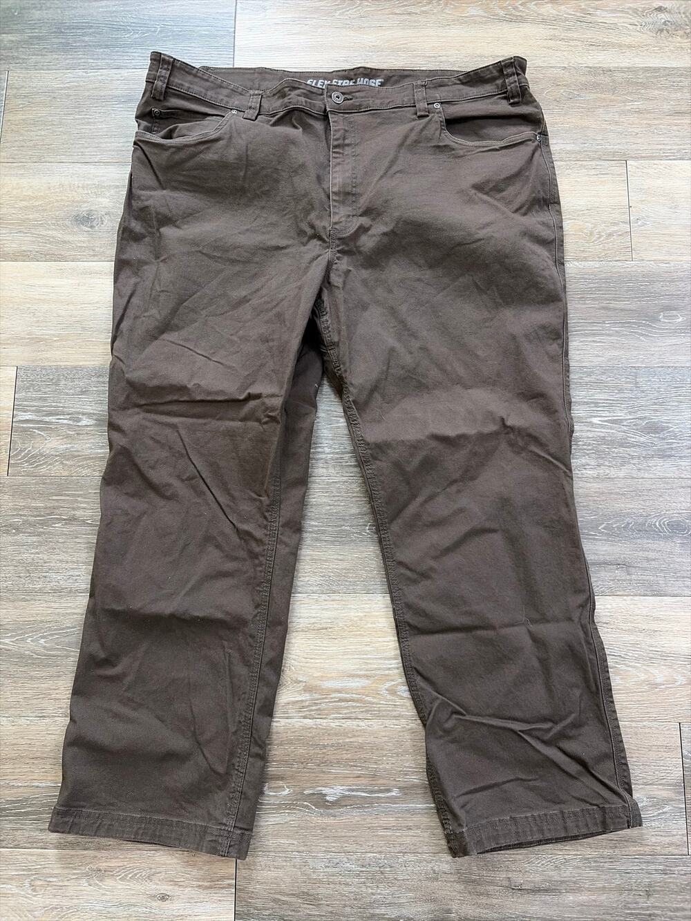 Duluth Trading Mens Pants 46x30 Brown Relaxed Fit Casual Work Chino Trousers